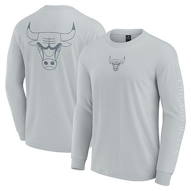 Men's Fanatics Gray Chicago Bulls Elements Strive Long Sleeve T-Shirt