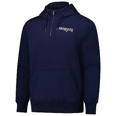 Unisex Dunbrooke Navy New England Patriots Defender Quarter-Zip Hoodie