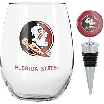 The Memory Company Florida State Seminoles 15oz. Stemless Tumbler With Wine Bottle Stopper