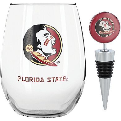 The Memory Company Florida State Seminoles 15oz. Stemless Tumbler With Wine Bottle Stopper