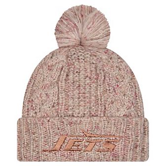 Women's New Era Stone New York Jets Trendy Tone Cuffed Knit Hat with Pom