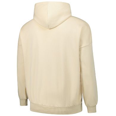 Men's Levelwear David Pastrnak Khaki Boston Bruins Oversized Contact Name & Number Pullover Hoodie