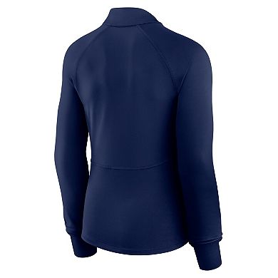 Women's Fanatics Navy Boston Red Sox Elements Raglan Tri-Blend Quarter-Zip Top