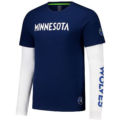 Unisex Stadium Essentials Navy Minnesota Timberwolves Spectator Twofer Long Sleeve T-Shirt