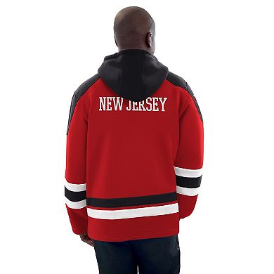 Men's Starter Red/Black New Jersey Devils Hockey Pullover Hoodie
