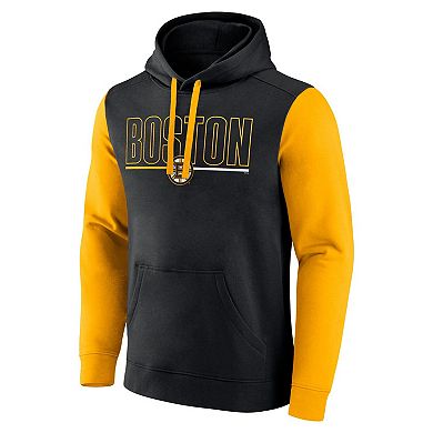 Men's Black Boston Bruins Deliver Fleece Pullover Hoodie