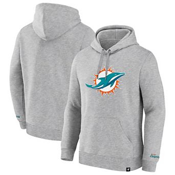 Men's Fanatics Heather Gray Miami Dolphins Legacy Fleece Pullover Hoodie