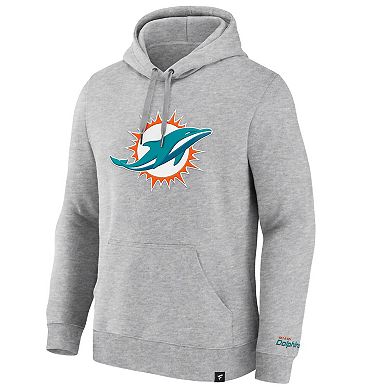 Men's Fanatics Heather Gray Miami Dolphins Legacy Fleece Pullover Hoodie