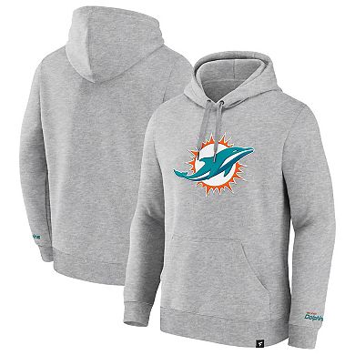 Men's Fanatics Heather Gray Miami Dolphins Legacy Fleece Pullover Hoodie