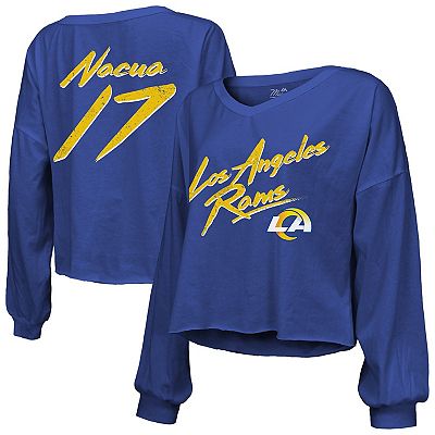 Women's Majestic Threads Puka Nacua Royal Los Angeles Rams Off