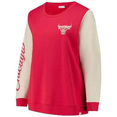 Women's '47 Red Chicago Bulls Plus Size Rise Andie Pullover Sweatshirt