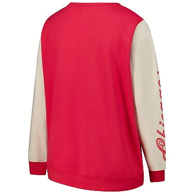 Women's '47 Red Chicago Bulls Plus Size Rise Andie Pullover Sweatshirt