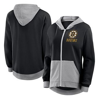 Women's Black Boston Bruins Hit It French Terry Full-Zip Hoodie