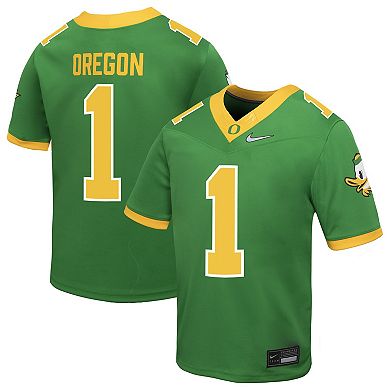Toddler Nike #1 Apple Green Oregon Ducks Vapor Fusion Alternate Jersey