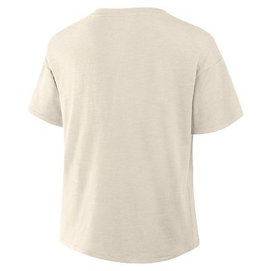 Women's Fanatics Cream Chicago Bears Slub V-Neck T-Shirt