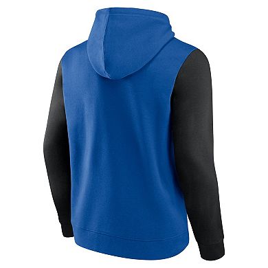 Men's Blue Orlando Magic Outline Colorblock Pullover Hoodie