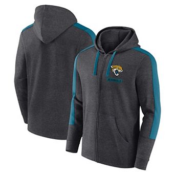 Men's Fanatics Heather Charcoal Jacksonville Jaguars Gains Full-Zip Hoodie