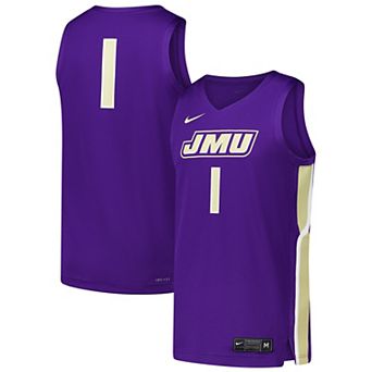 Men's Nike #1 Purple James Madison Dukes Replica Basketball Jersey