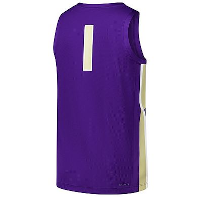 Men's Nike #1 Purple James Madison Dukes Replica Basketball Jersey