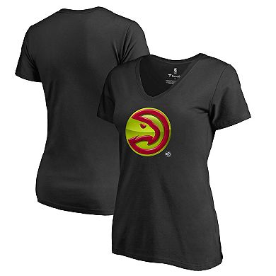 Women's Black Atlanta Hawks Midnight Mascot V-Neck T-Shirt