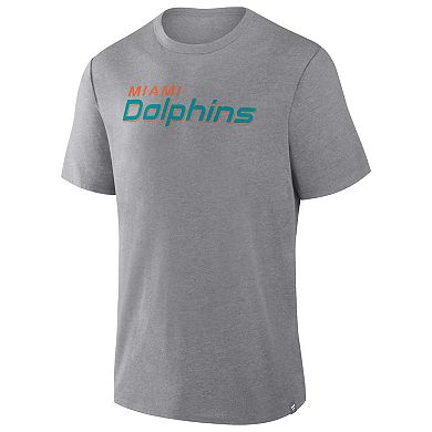 Men's Fanatics Heather Gray Miami Dolphins Tri-Blend T-Shirt