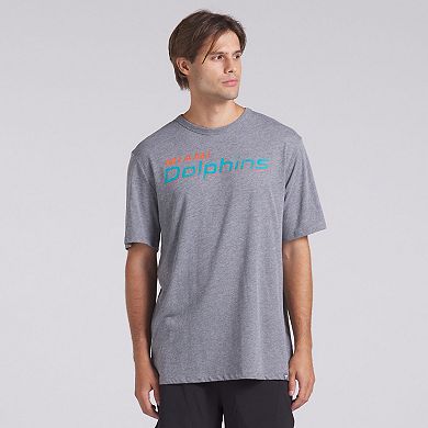 Men's Fanatics Heather Gray Miami Dolphins Tri-Blend T-Shirt