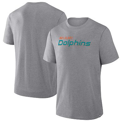 Men's Fanatics Heather Gray Miami Dolphins Tri-Blend T-Shirt