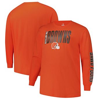 Men's Fanatics Orange Cleveland Browns Big & Tall Vision Long Sleeve T-Shirt