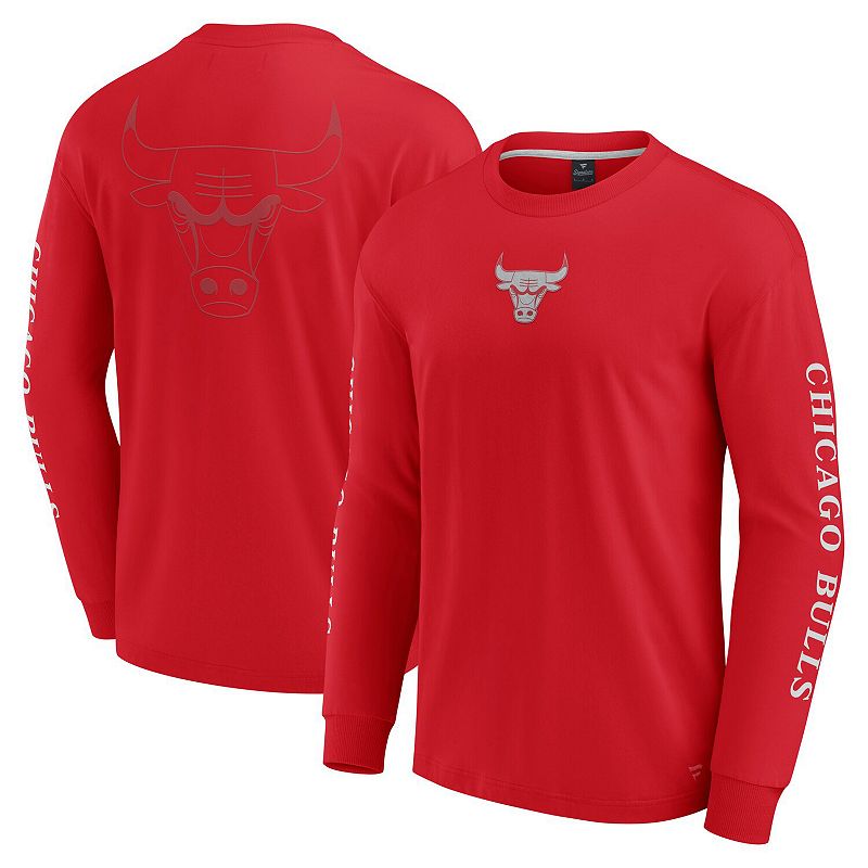 Men's Fanatics Red Chicago Bulls Elements Strive Long Sleeve T-Shirt,