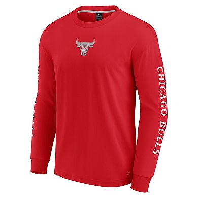 Men's Fanatics Red Chicago Bulls Elements Strive Long Sleeve T-Shirt