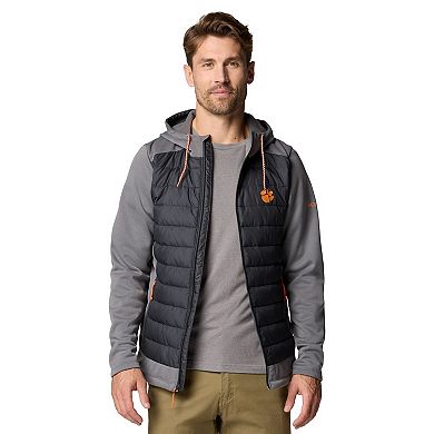 Men's Columbia Black Clemson Tigers Out-Shield Hybrid Full-Zip Hoodie Jacket