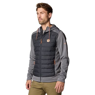 Men's Columbia Black Clemson Tigers Out-Shield Hybrid Full-Zip Hoodie Jacket