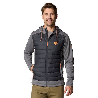 Men's Columbia Black Clemson Tigers Out-Shield Hybrid Full-Zip Hoodie Jacket