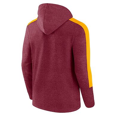 Men's Fanatics Heather Burgundy Washington Commanders Gains Full-Zip Hoodie