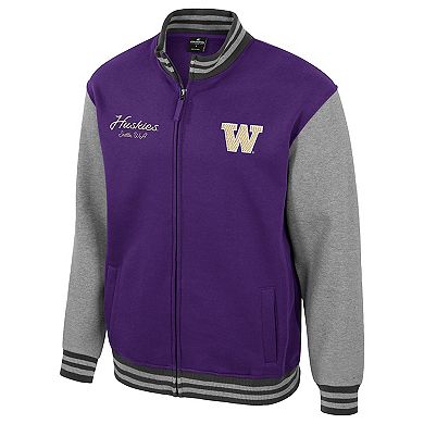 Men's Colosseum Purple Washington Huskies Ambi-Turner Full-Zip Varsity Jacket