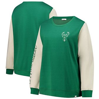 Women's '47 Hunter Green Milwaukee Bucks Plus Size Rise Andie Pullover Sweatshirt