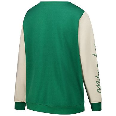 Women's '47 Hunter Green Milwaukee Bucks Plus Size Rise Andie Pullover Sweatshirt