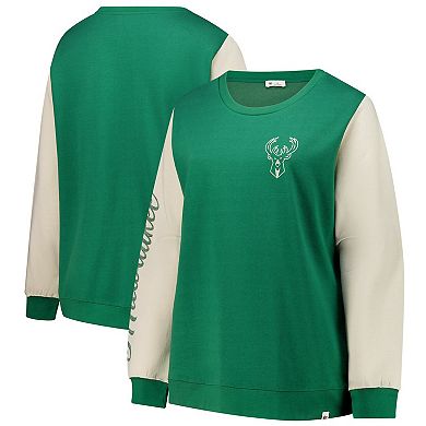 Women's '47 Hunter Green Milwaukee Bucks Plus Size Rise Andie Pullover Sweatshirt
