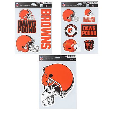 WinCraft Cleveland Browns Three-Pack Fan Decal Set