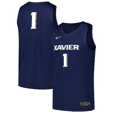 Men's Nike #1 Navy Xavier Musketeers Replica Basketball Jersey