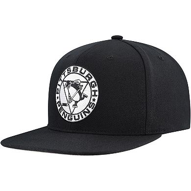 Men's Mitchell & Ness Black Pittsburgh Penguins Team Snapback Hat