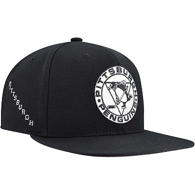 Men's Mitchell & Ness Black Pittsburgh Penguins Team Snapback Hat