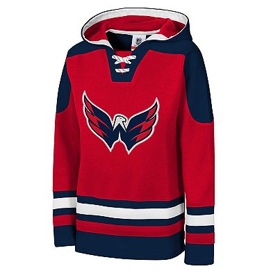 Youth Red Washington Capitals Ageless Must Have Home V-Neck Pullover Hoodie