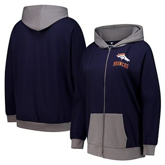 Women's Fanatics Navy Denver Broncos Hit It Full-Zip Hoodie