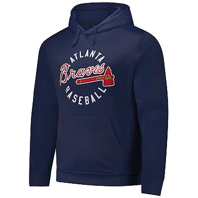 Men's Dunbrooke Navy Atlanta Braves Champion Pullover Hoodie