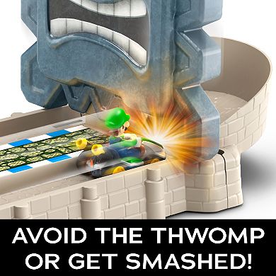 Hot Wheels Mario Kart Thwomp Ruins Track Set by Mattel
