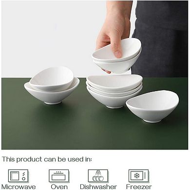 3 Oz White Dipping Bowls, Mini Serving Bowls for Side Dishes, Sushi Soy Sauce Dish, 8 Pack