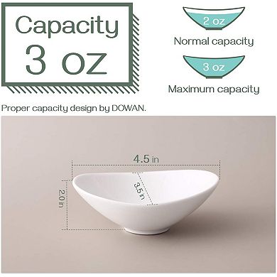 3 Oz White Dipping Bowls, Mini Serving Bowls for Side Dishes, Sushi Soy Sauce Dish, 8 Pack
