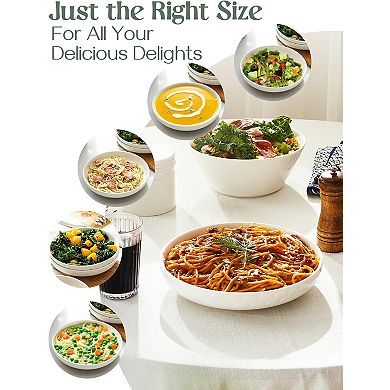 54 oz Large Salad Serving Bowls, 10'' Plates Bowls Set of 4