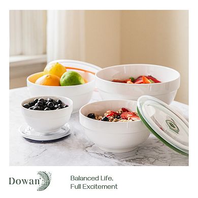 Ceramic Bowls with Lids, 64/42/22/12 Ounce, Set of 4